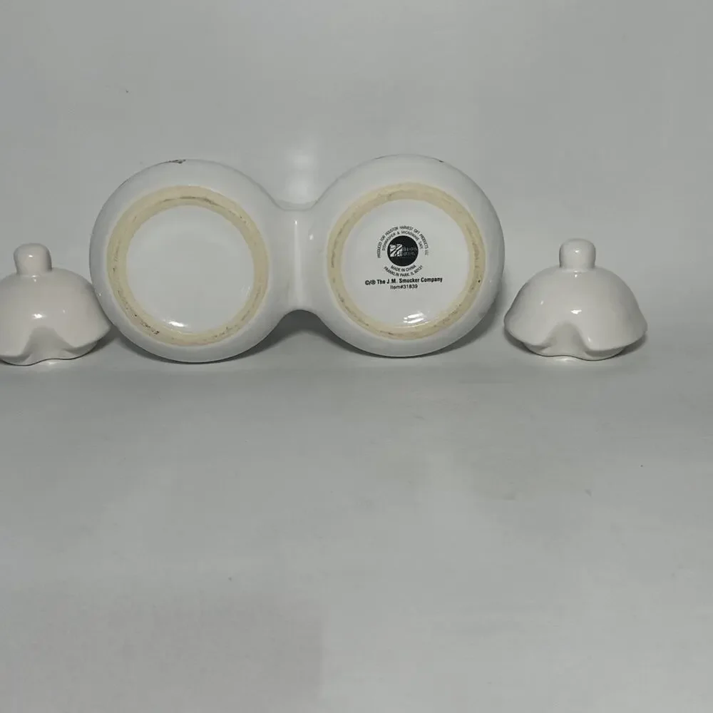 Smuckers Double Covered Ceramic Jam Jar With Lids